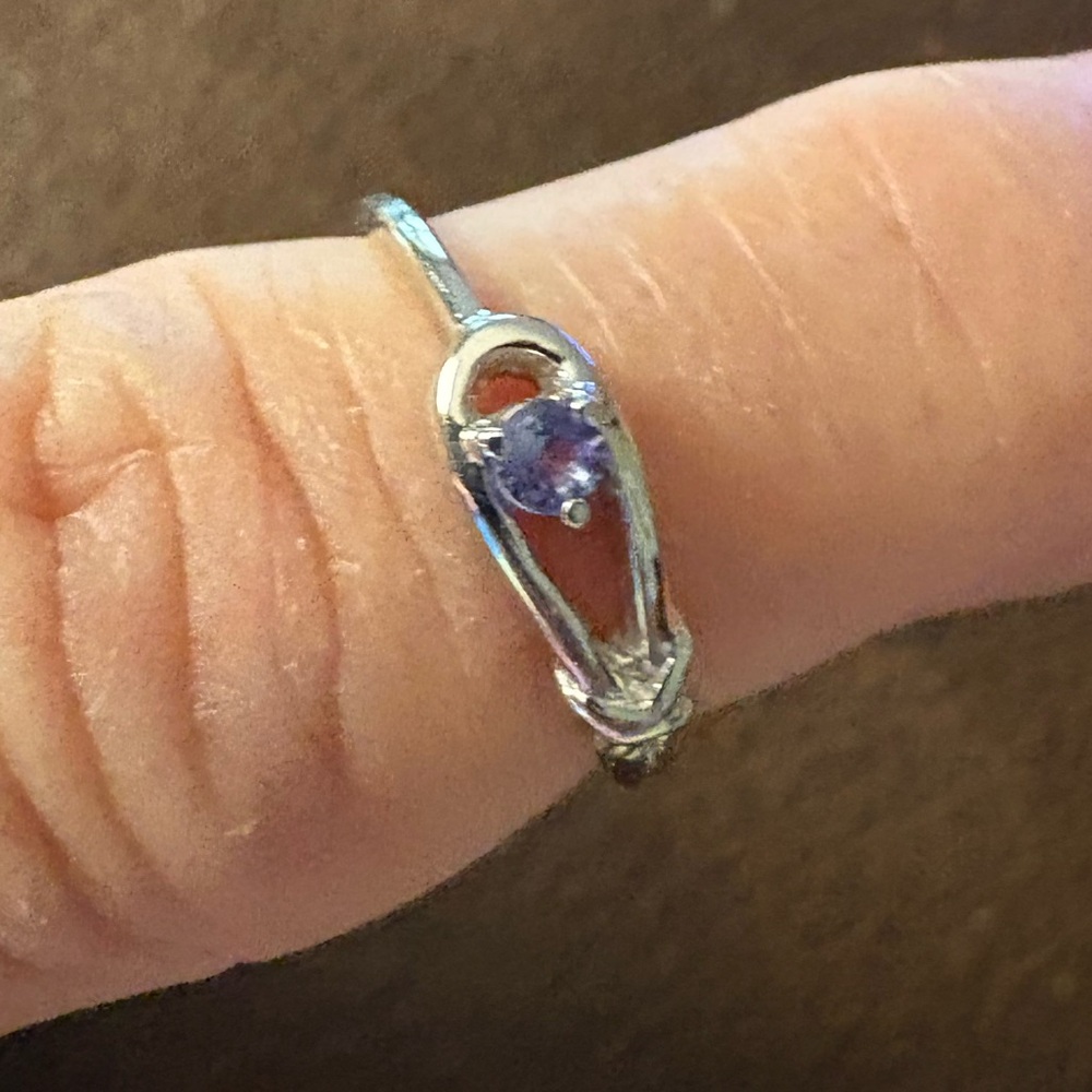 Tanzanite and sterling silver ring size 6